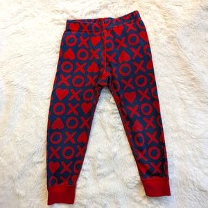 Hanna Andersson XO Hearts Pajama Bottoms Organic Cotton 90cm 3T EUC
